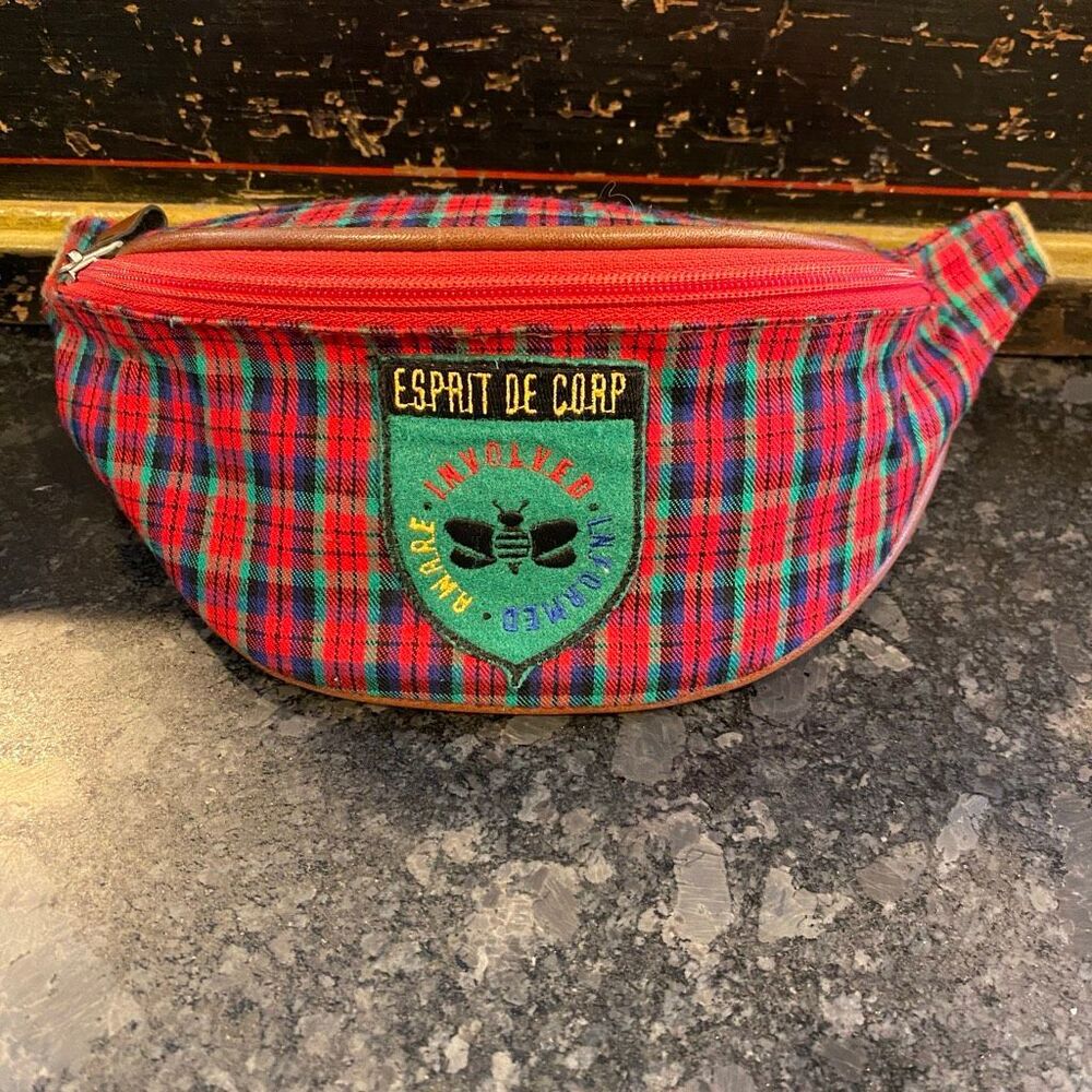 Vintage Esprit de Corp Plaid Tartan Fanny Pack Bum Bag